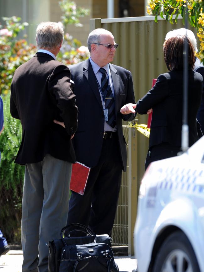 Detectives at Mr Newton’s Mt Gambier home.