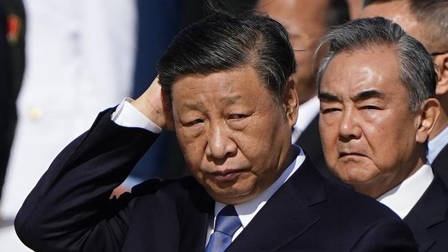 Chinese President Xi Jinping looks on during a ceremony to mark China's tenth Martyrs' Day, a day ahead of the country's National Day, at Tiananmen Square on September 30, 2023. Picture: Ken Ishii-Pool/Getty Images