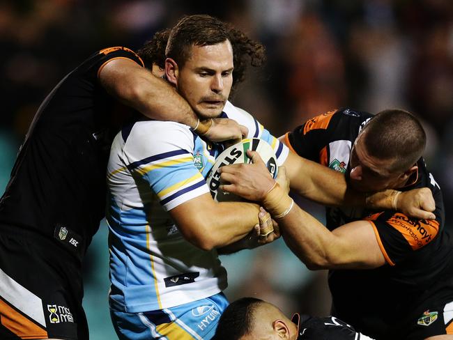 Aidan Sezer polled three votes in Gold Coast’s win over the Tigers. Picture: Brett Costello