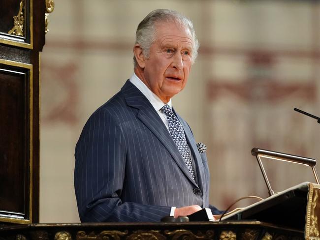 King Charles III delivers his Commonwealth Day message during the annual Commonwealth Day Service at Westminster Abbey. Picture: Getty Images