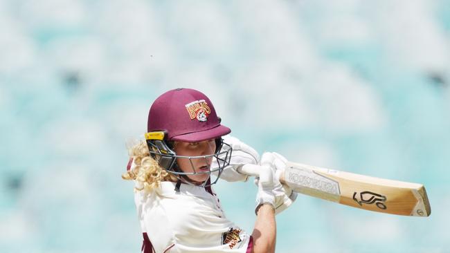 Nathan McSweeney batting for Queensland last month. He took two wickets for Norths last weekend to support Hele and McFadyen. (AAP Image/Michael Dodge)