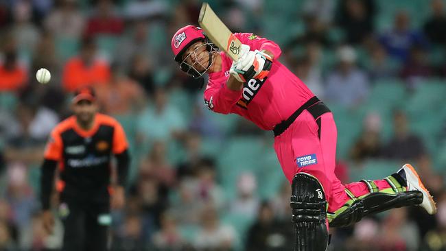 Josh Philippe lofts a boundary during his half-century against Perth Scorchers.