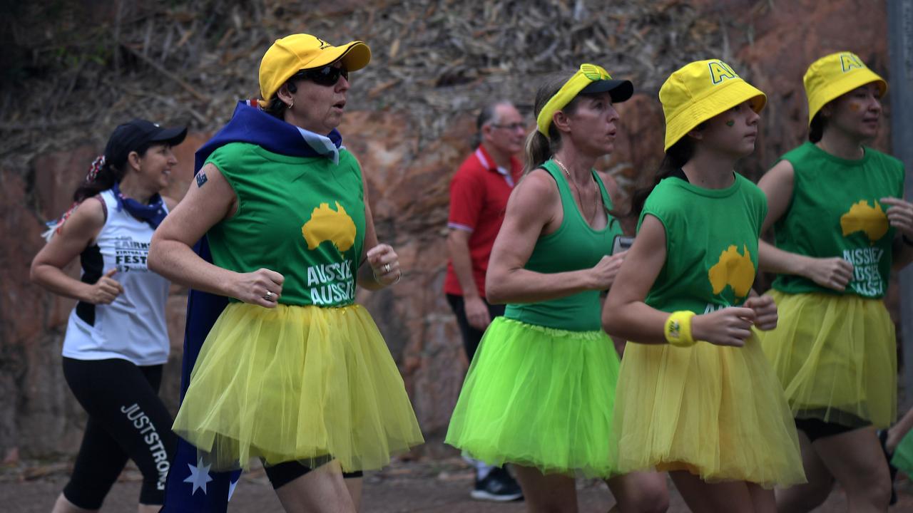 Thousands take off in the Australia Day 2023 fun run at Darwin Waterfront. Picture: (A)manda Parkinson