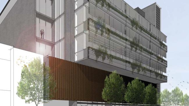 An artist's impression of InvestLogan's seven-storey office development at 96-98 York St, Beenleigh.