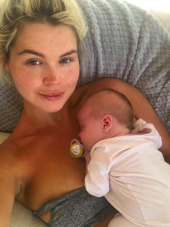 Simone Ormesher with baby daughter Gracie-Mae Kathleen Thorne. Picture: Instagram