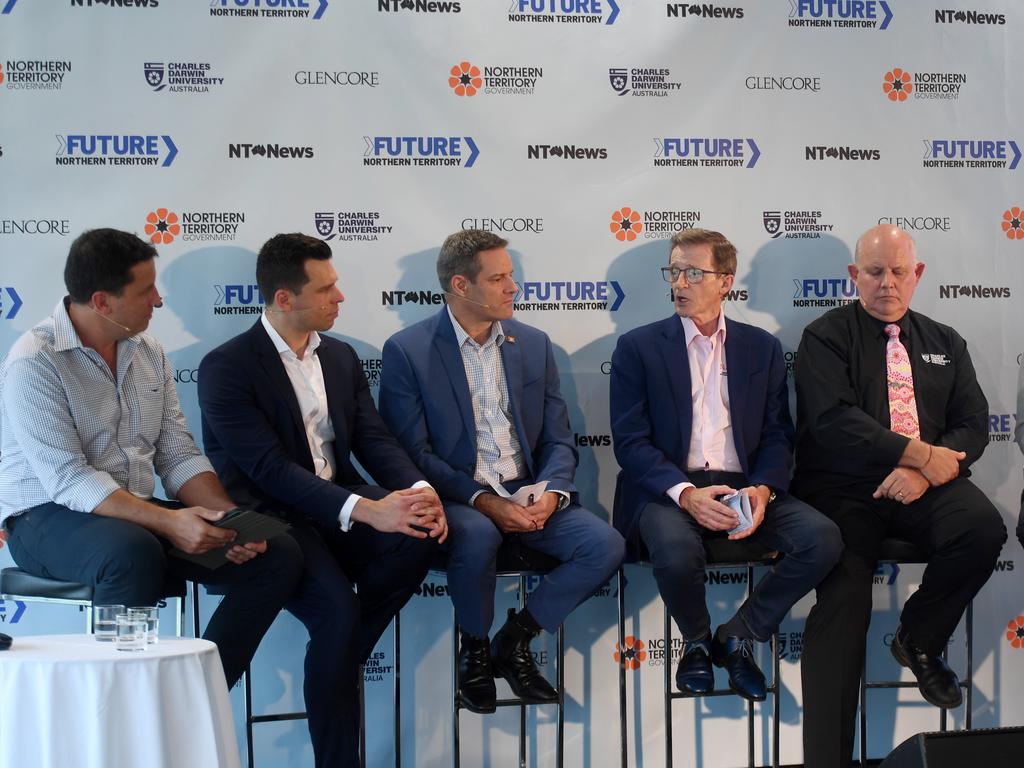 Andy Cowan, centre, at the NT News' inaugural Future Northern Territory lunch. Picture: (A) manda Parkinson