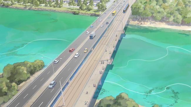 Artist impression of Gold Coast light rail Stage 3B - Burleigh Heads to Gold Coast Airport. Picture: Supplied