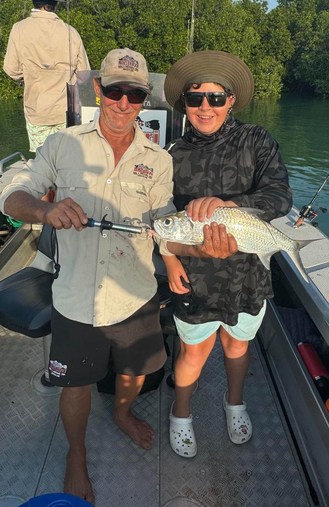 Sean Fiumara and Isaac Hammond on a Dhipirri Lodge fishing charter.