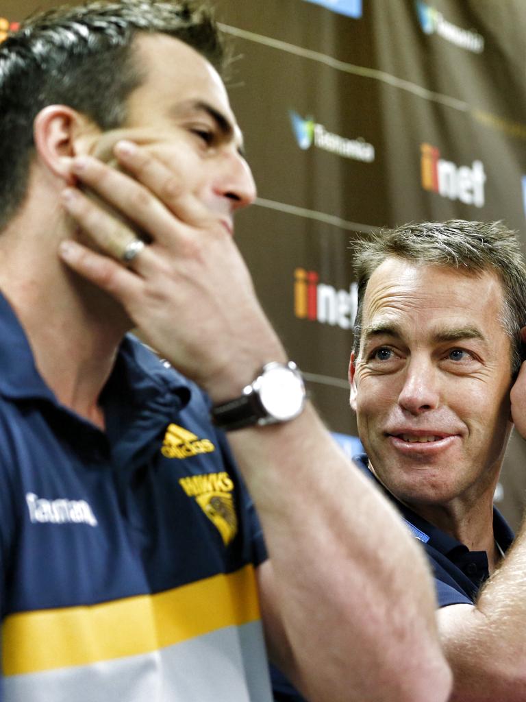 Lake shares a joke with Clarko today.