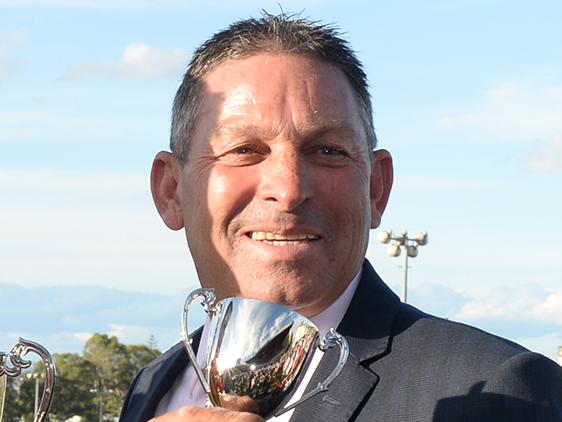 Tony Sears with James Orman after Choice Bro's win in the Weetwood Handicap at Toowoomba. Picture: Grant Peters, Trackside Photography