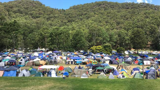 Camping at the Lost Paradise festival. Picture: Henry Lynch