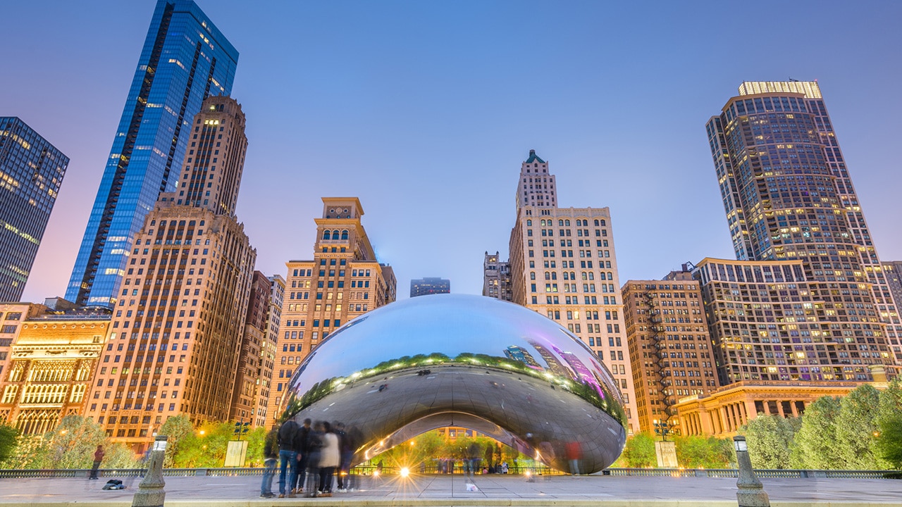 Chicago's Cloud Gate sculpture is one of the city's most iconic landmarks.