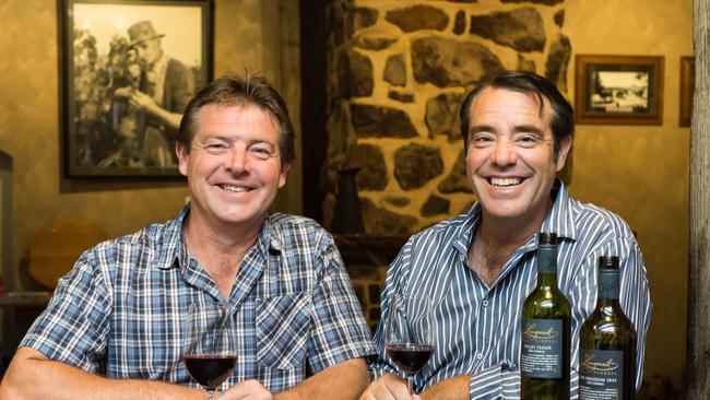 Paul Lindner and James Lindner of Langmeil Winery. Picture: Martin Ritzmann