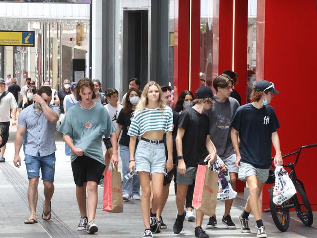 **FOR WEEKEND PAPERS** Lunch time in the CBD, Queen Street Mall. Picture: Liam Kidston