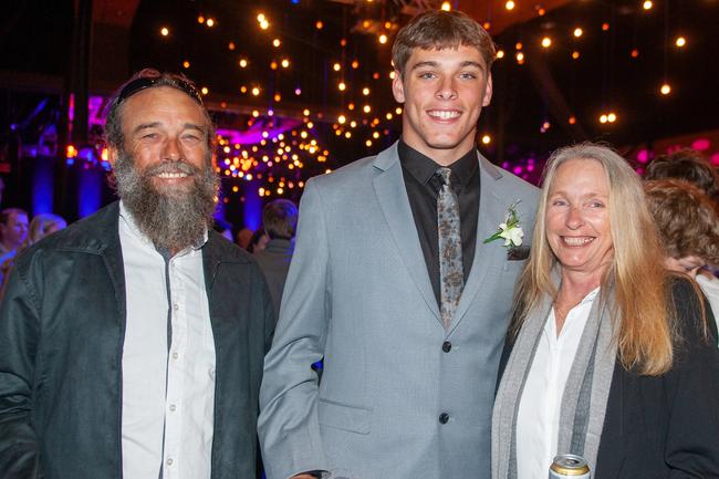 Phil Simon, Kai Simon and Teresa Simon at St Patrick's formal, July 30, 2022. Picture: Michaela Harlow