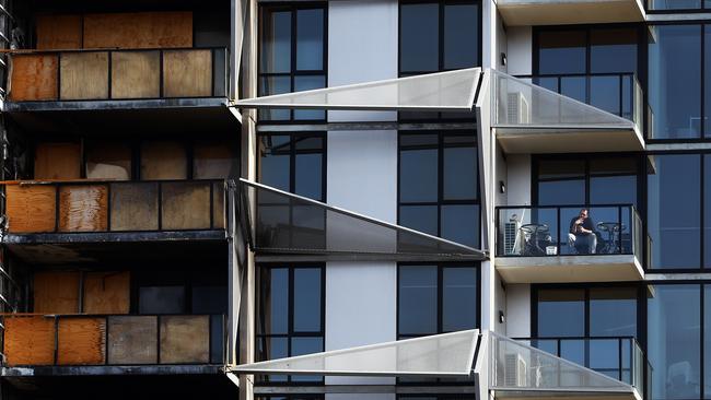 Lacrosse Tower in Docklands where developers used flammable cladding, which led to a widespread fire started by a cigarette butt.