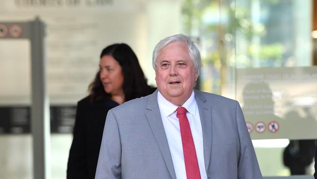 Clive Palmer is seen leaving the Supreme Court in Brisbane on Monday. Picture: AAP/Darren England