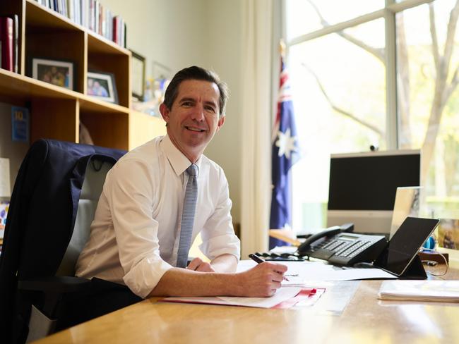 Finance Minister Simon Birmingham prepares for next Tuesday’s budget. Picture: Rohan Thomson