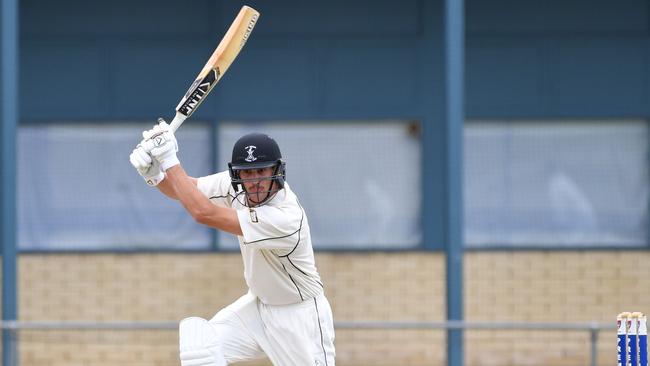 Port Adelaide’s Ben Cooper Younger thumped a matchwinning 117 not out off 63 balls against Southern Districts. Picture: AAP/ Keryn Stevens