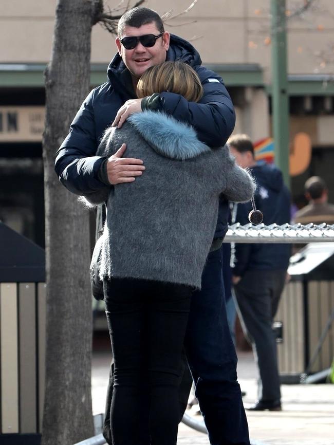 Australian Billionaire James Packer puts his Mariah Carey troubles behind him as he snuggles up to a mystery blonde while vacationing in Aspen. James held hands with his new girl as they hit the town with friends during the day. Perhaps James is trying to throw his new relationship in Mariah's face, as Mariah does have a home in Aspen and is always their for the holidays. Picture: BACKGRID