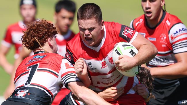 Palm Beach Currumbin SHS skipper Isaac Harrison in action during the NRL Schoolboy Cup grand final against Kirwan SHS at Bokarina. Picture Lachie Millard