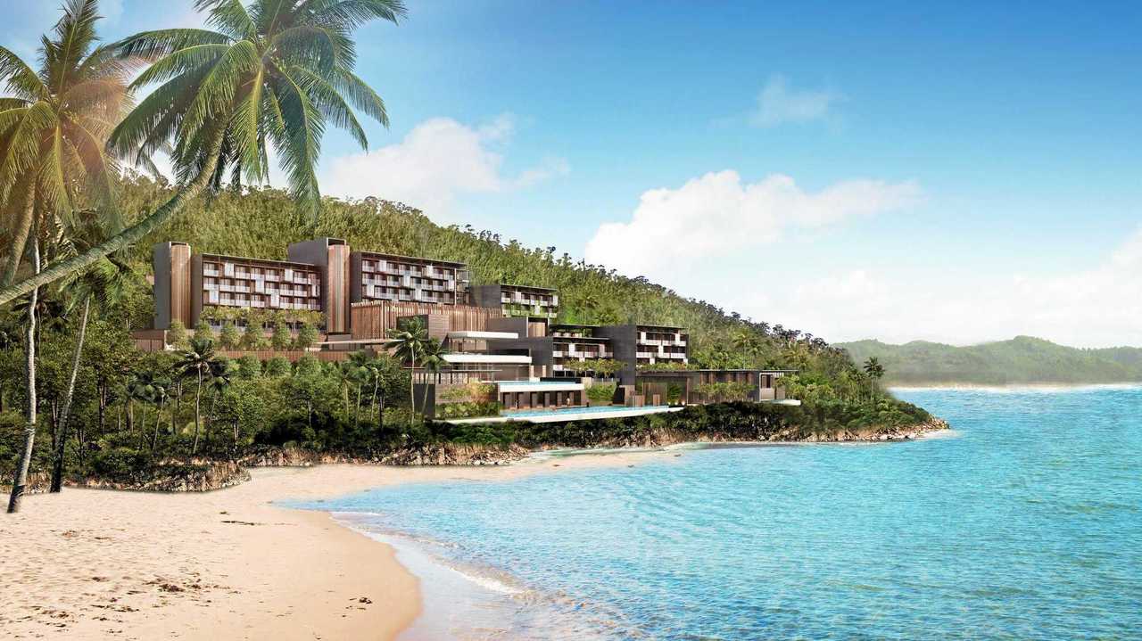 An artist's impression of the luxury hotel to be built at Funnel Bay. Picture: Contributed