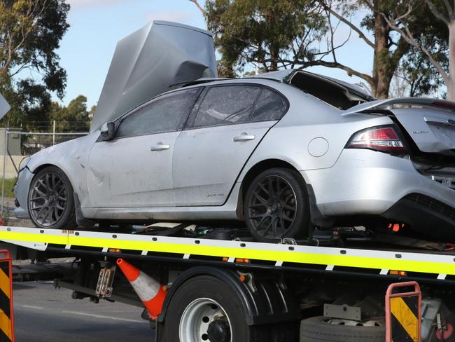 MELBOURNE, AUSTRALIA - NewsWire Photos, JULY 5, 2022. A Major crash on the Westgate Bridge in Melbourne. A car involved is taken away on a tow truck. Picture: NCA NewsWire / David Crosling