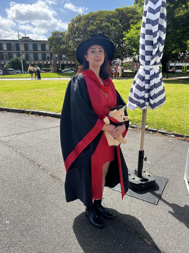 Dr Khatereh Edalati (PhD in Science (Physics)) at the University of Melbourne graduations held at the Royal Exhibition Building on Tuesday, December 17, 2024. Picture: Jack Colantuono