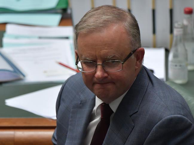 Opposition Leader Anthony Albanese during Question Time in the House of Representatives today. Picture: /Getty Images