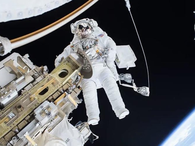 Tim Kopra completes a spacewalk during his time as an astronaut at the International Space Station. Picture: NASA