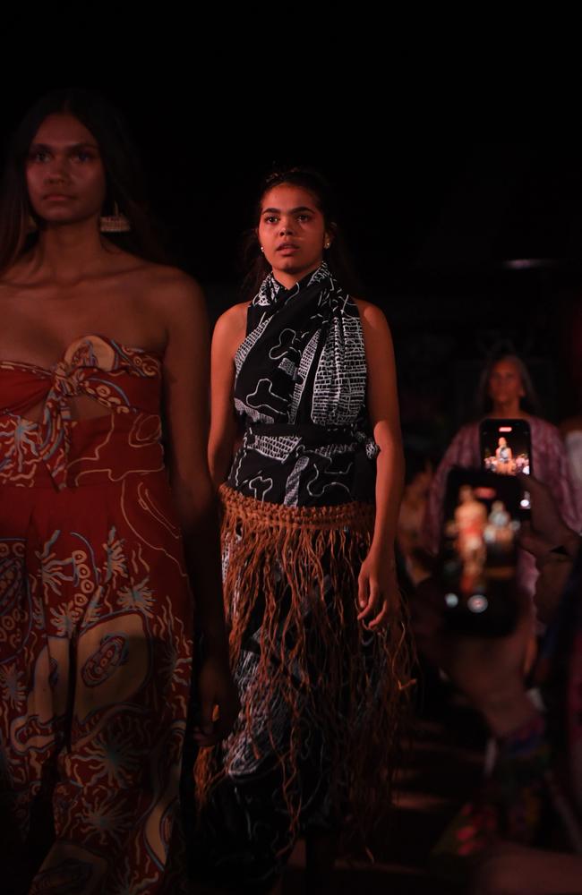 National indigenous Fashion Awards finalists and winners showcase designs to close out the evening. Picture: (A)manda Parkinson