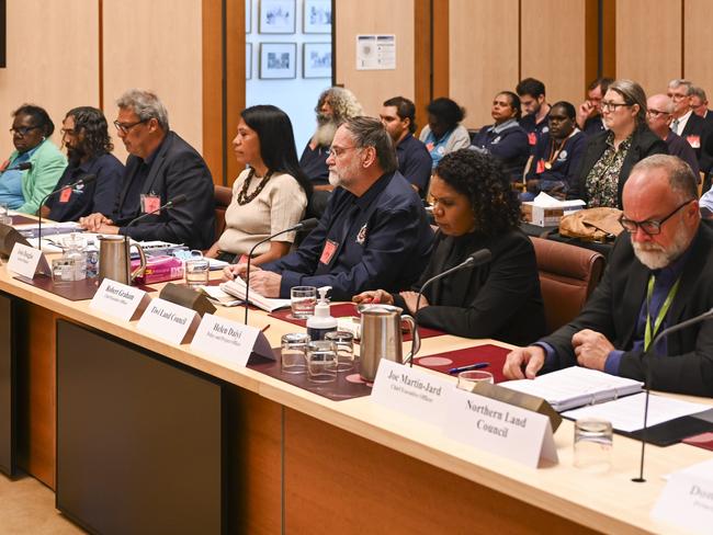 CANBERRA, AUSTRALIA, NewsWire Photos. OCTOBER 27, 2023: Representatives from the Anindilyakwa Land Council, Tiwi Land Council, Northern Land Council appear at Senate Finance and Public Administration Legislation Committee, Senate Estimates at Parliament House in Canberra. Picture: NCA NewsWire / Martin Ollman