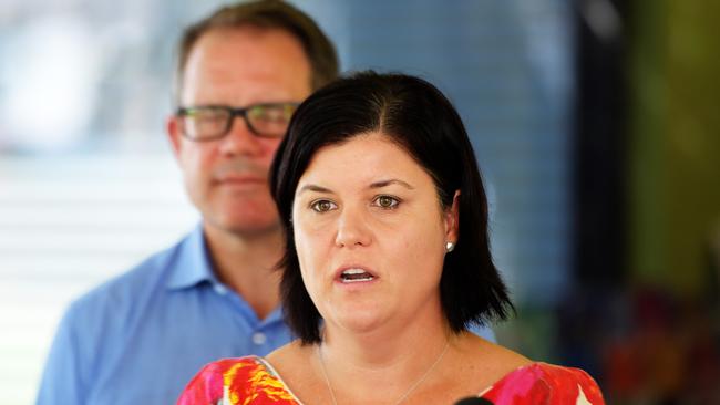 NT AG Natasha Fyles remained tight tipped on areas of the investigation. Picture: Keri Megelus