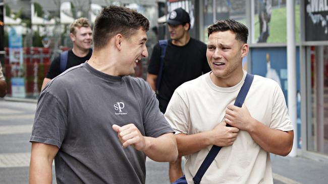 Victor Radley and Roosters half Lachlan Lam are childhood mates. Picture: Adam Yip