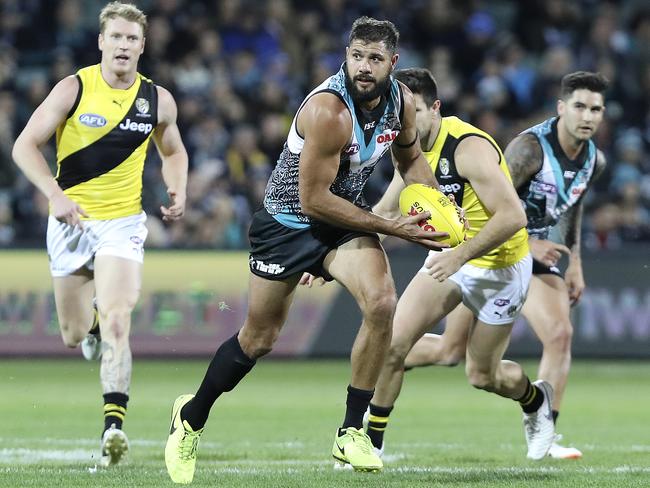 New St Kilda recruit Paddy Ryder in action for Port Adelaide against Richmond at Adelaide Oval. Picture Sarah Reed