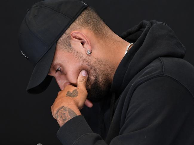 A shattered Nick Kyrgios announces his withdrawal from the Australian Open. Picture: James D. Morgan/Getty Images