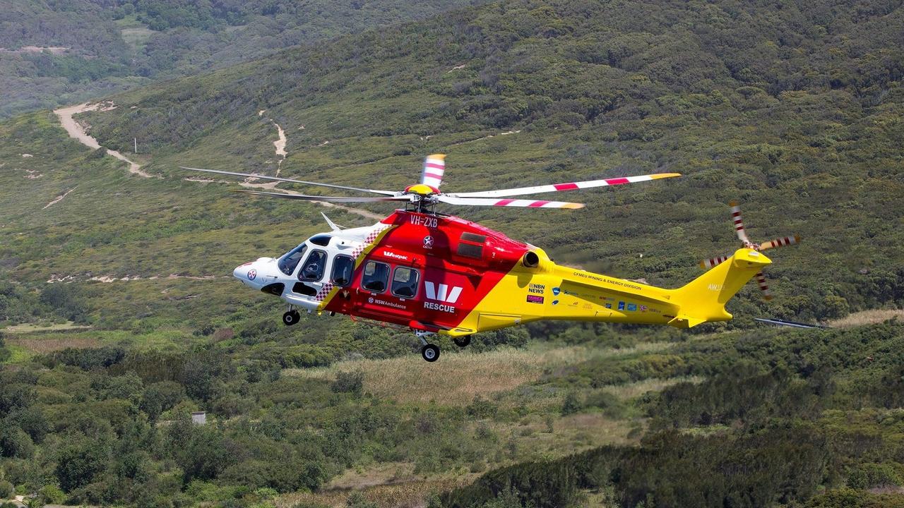 A rescue helicopter has been deployed to Wollemi National Park in NSW to rescue an injured bushwalker. Picture: Westpac Rescue
 Helicopter Service