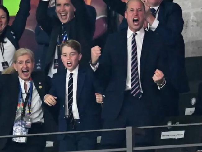 William and George celebrating at the Euros final. Picture: The Sun