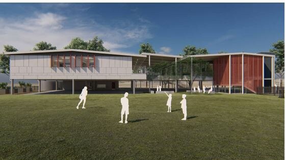 Artist impression of Broadwater Public School lodged with Richmond Valley Council in March 2024 for rebuilding the school two years after the 2022 floods