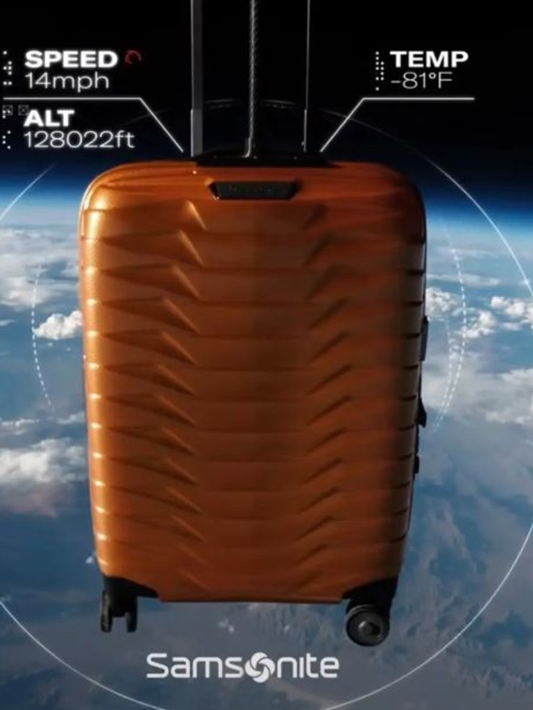 Samsonite dropped a suitcase from space.