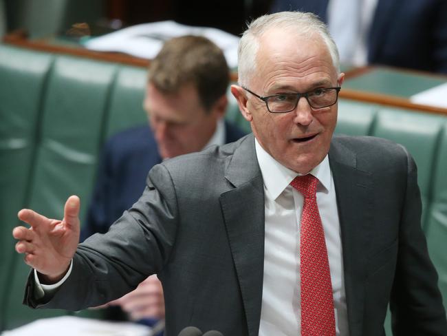 PM Malcolm Turnbull in Question Time. Picture: Kym Smith