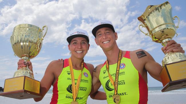 2022 Coolangatta Gold winners Carla Papac and Ali Day. Pic: Surf Life Saving Australia