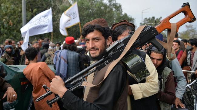 Taliban fighters during a rally in Kabul. Picture: AFP