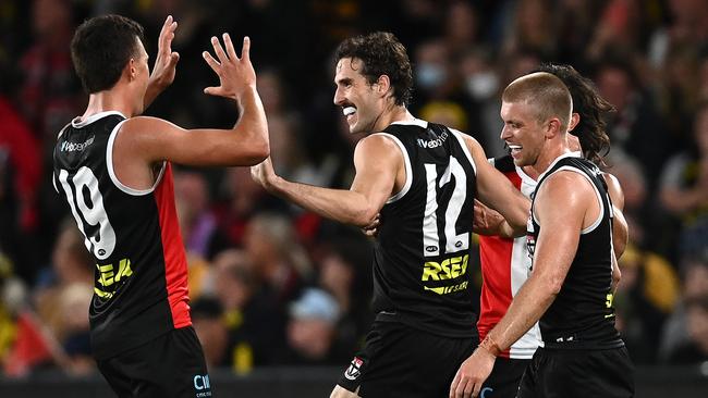 St Kilda kicked 10 unanswered goals against Richmond in the biggest streak this year. Picture: Getty Images