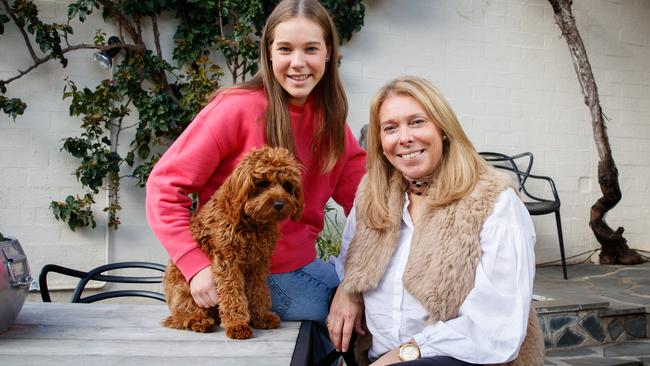 Mia Jarvis, 15, with mum Daniela and their dog Otto. Picture Matt Turner.