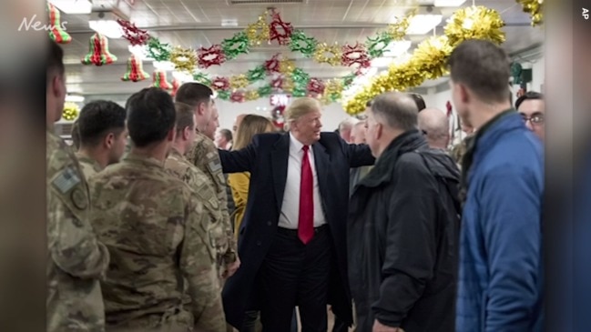 Trump and Melania visit troops in Iraq