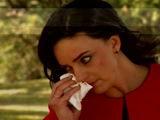 Emma Husar could not hold back tears during her interview with 9 News. Picture: 9 News