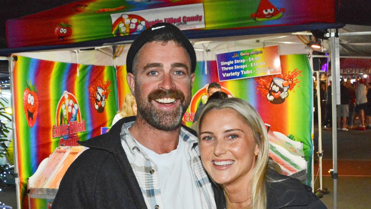 John Evans and Kat Martin at Night Bite markets at Palm Beach-Currumbin SHS, Palm Beach. Pic: Regina King