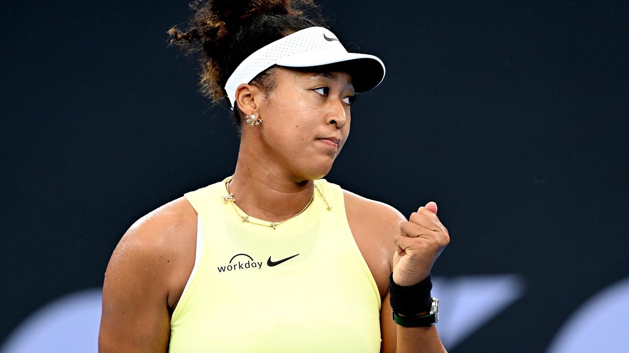 Naomi Osaka celebrates a point during her 6-3, 6-7, 4-6 loss to Karolina Pliskova. Picture: Bradley Kanaris / Getty Images