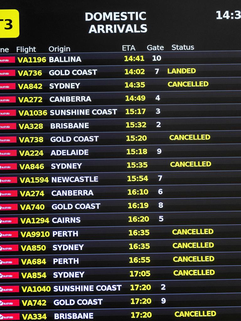 Australian airlines have been cancelling flights more than the long term average. Picture: NCA NewsWire / David Geraghty